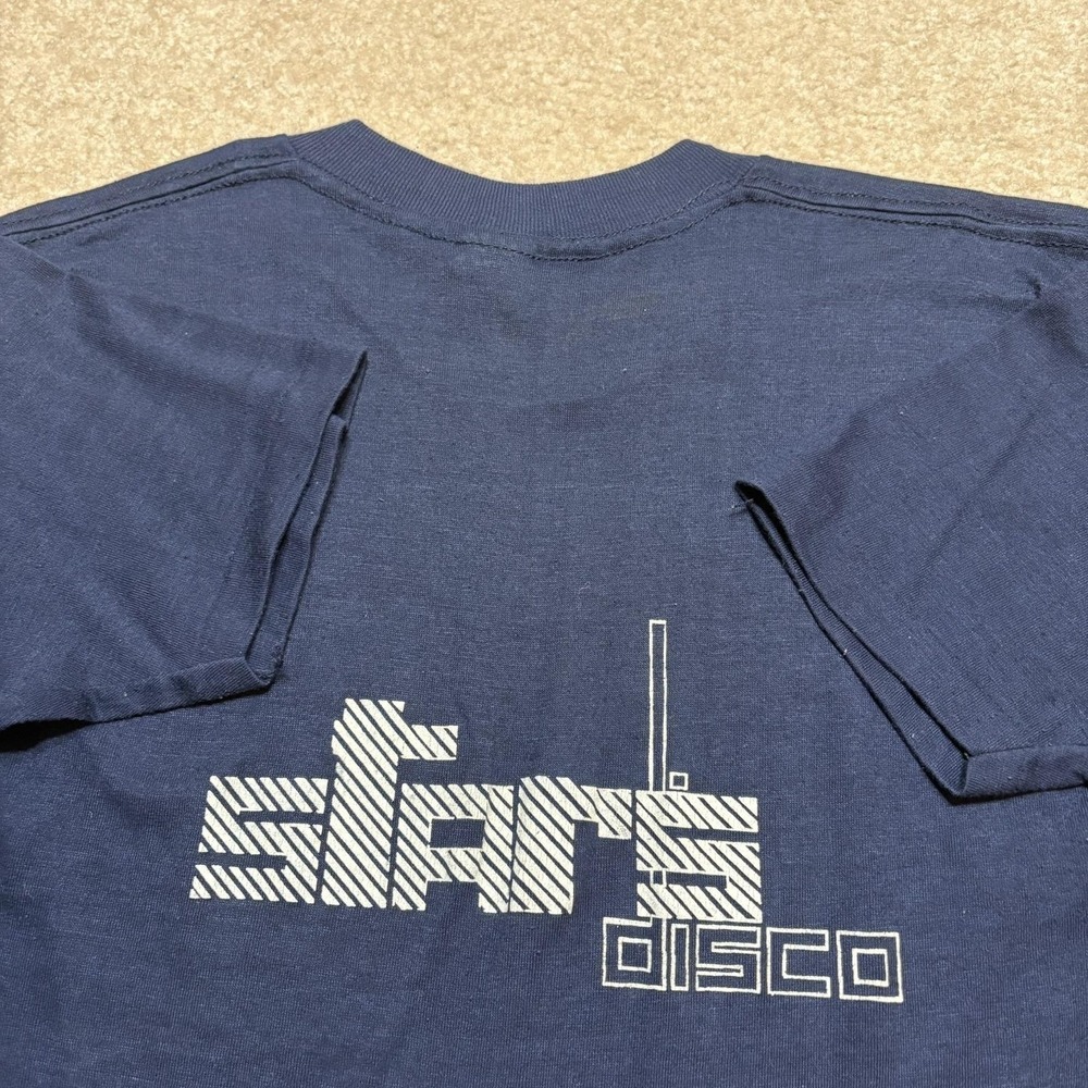 Vtg 70s Stars Disco Club Shirt Mens Small Blue Atlantic Beach Hotel San Juan Eye